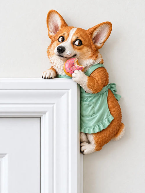 👀Adorable Corgi Door Frame Decor Funny Corner Wall Art