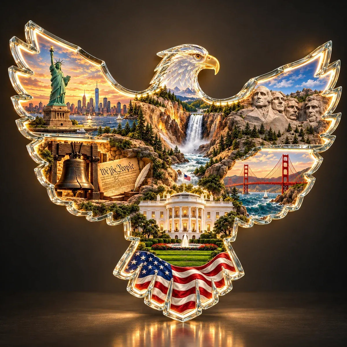 🦅American HeritageTM Lighted Eagle Wall Art ✨
