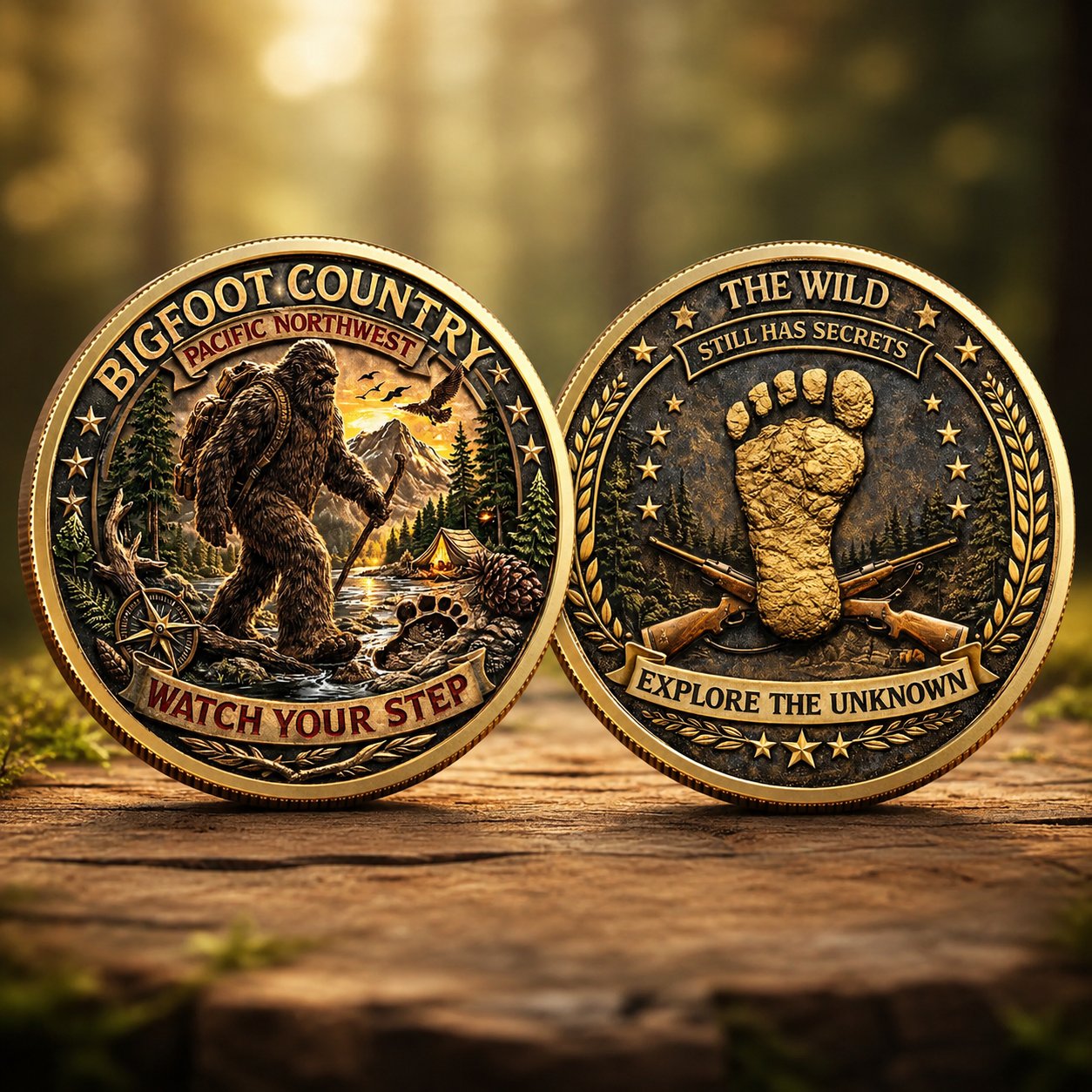 🦶🦶Bigfoot Country Vintage Embroidered Cap – Free Collector Coin Included