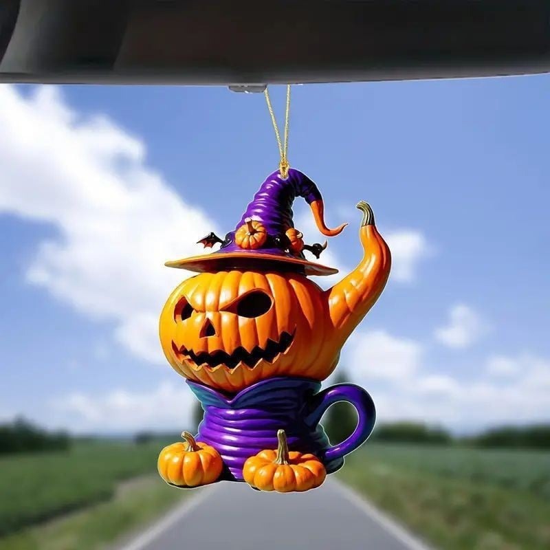 🎃 Halloween Pumpkin Teapot Ornament