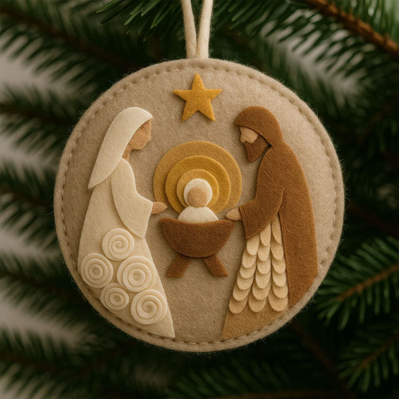 Nativity Felt Christmas Ornament