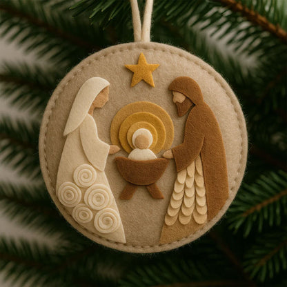 Nativity Felt Christmas Ornament