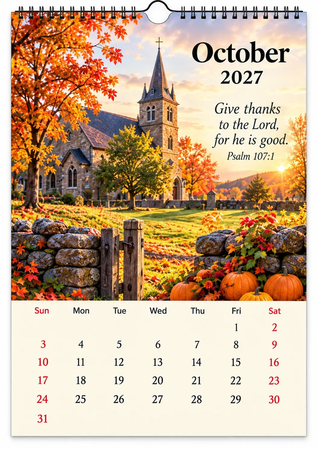 ✝️✝️ 2027 Seasons of Faith Wall Calendar | 12 Months of Christian-Inspired Artwork, Peaceful Countryside Scenes & Shepherd Imagery for Home, Prayer Spaces & Meaningful Gifts 🌿
