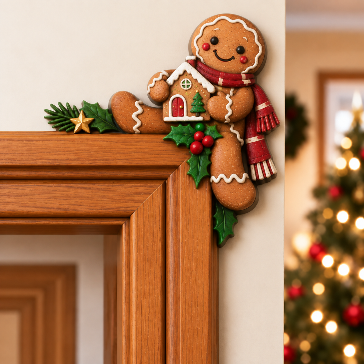 Christmas Peekaboo Door Frame Corner Decor