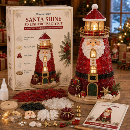 🎅 2026 Christmas Gift 50% Off--🎄Beginner-Friendly DIY Lighted Christmas Character Sea Glass-Style Lighthouse Kit Collection | Complete Kit with Sea Glass-Style Pieces, LED Lights & Step-by-Step Guide Included 💕