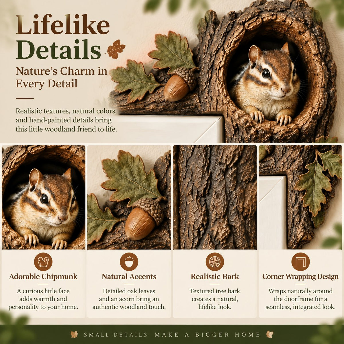 🎅 🎅2026 Christmas Gift 50% Off--⏰LAST DAY 50% OFF 🐿️ 3D Chipmunk Tree Hollow Door Topper | Woodland Animal Doorway Decor For Cozy Nature Homes
