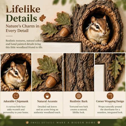 🎅 2026 Christmas Gift 50% Off--⏰LAST DAY 50% OFF 🐿️ 3D Chipmunk Tree Hollow Door Topper | Woodland Animal Doorway Decor For Cozy Nature Homes