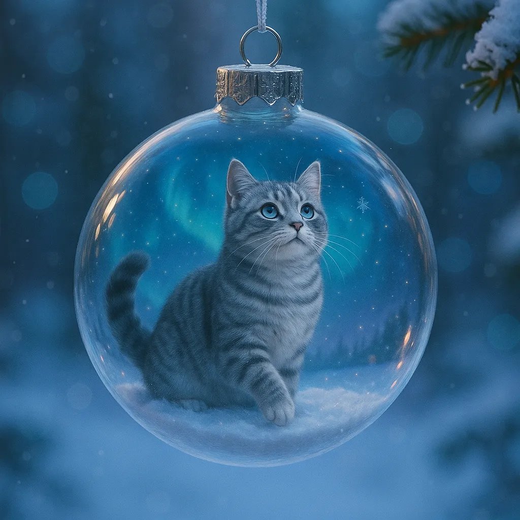 🔥Last Day 50% OFF - Cute Cat Christmas Glass Ornaments Collection