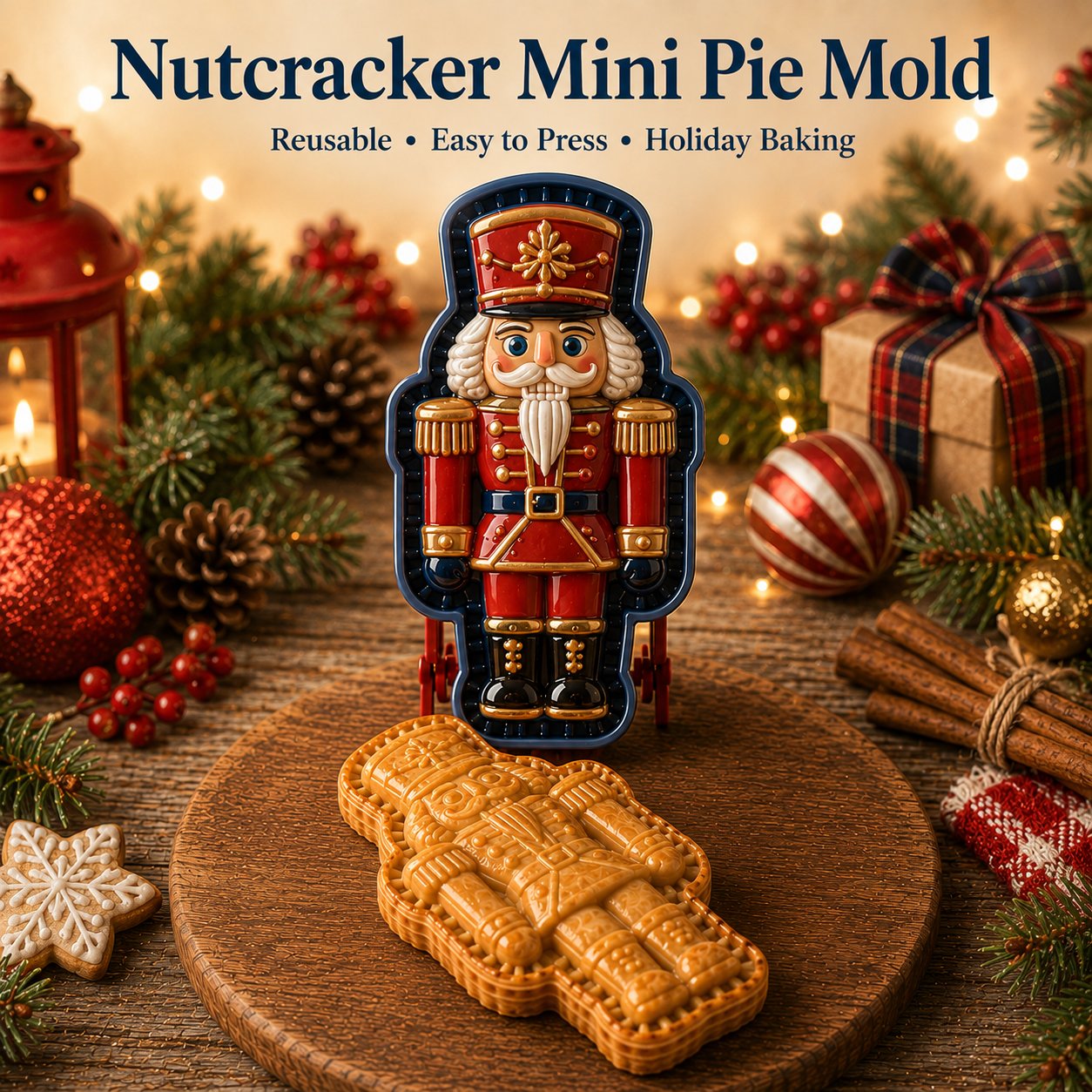 ⏳ Last Day49% OFF – 🎄 9-Design Christmas Mini Pie Mold Collection | Reusable Embossed Molds for Shaping Detailed Santa, Snowman, Reindeer, Tree & Holiday Pies 🥧✨
