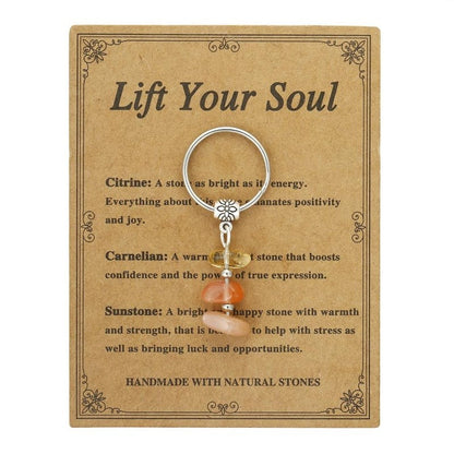 ✨Handmade Natural Stone Keychain – Carry Positivity Everywhere
