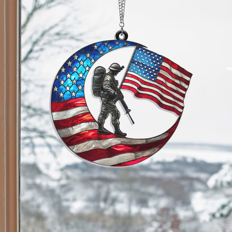 💟🇺🇸 American Military Suncatcher – A Light of Tribute for Vietnam Veterans