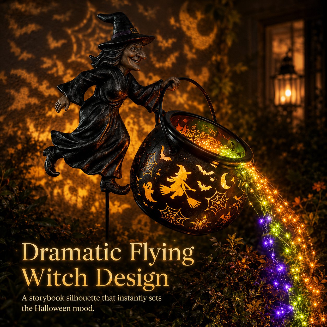 🧙‍♀️🧙‍♀️Halloween Witch Cauldron Garden Light