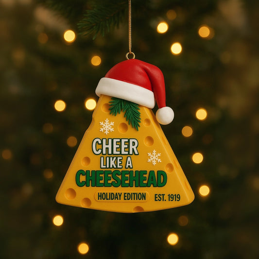🧀🏈Green Bay Cheesehead Holiday Ornament