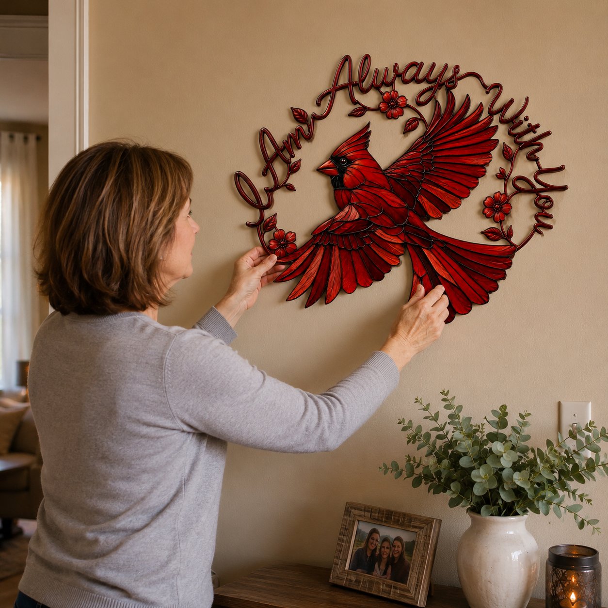 ❤️❤️Cardinal Metal Wall Art - I Am Always With You