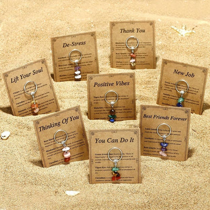 ✨Handmade Natural Stone Keychain – Carry Positivity Everywhere