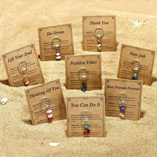 ✨Handmade Natural Stone Keychain – Carry Positivity Everywhere