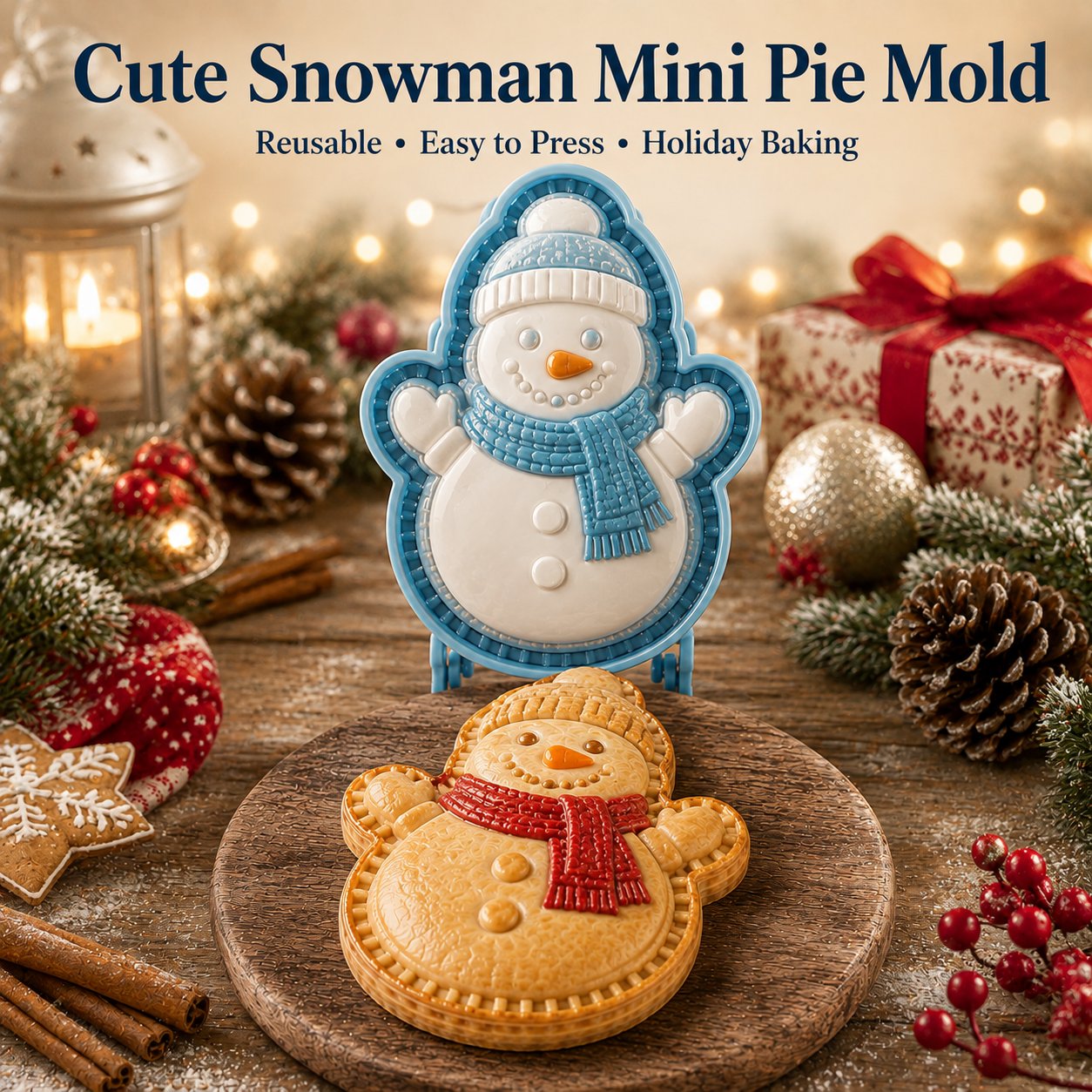 ⏳ Last Day49% OFF – 🎄 9-Design Christmas Mini Pie Mold Collection | Reusable Embossed Molds for Shaping Detailed Santa, Snowman, Reindeer, Tree & Holiday Pies 🥧✨