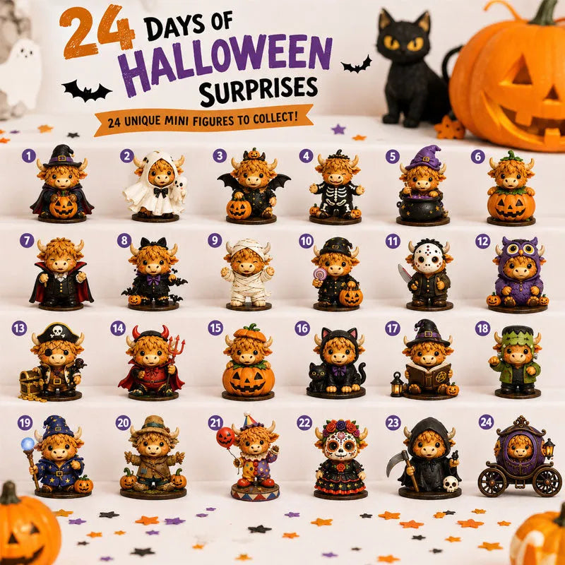 🎅🎅 2026 Christmas Gift 50% Off--🐮2026 Highland Cow Halloween Countdown Calendar