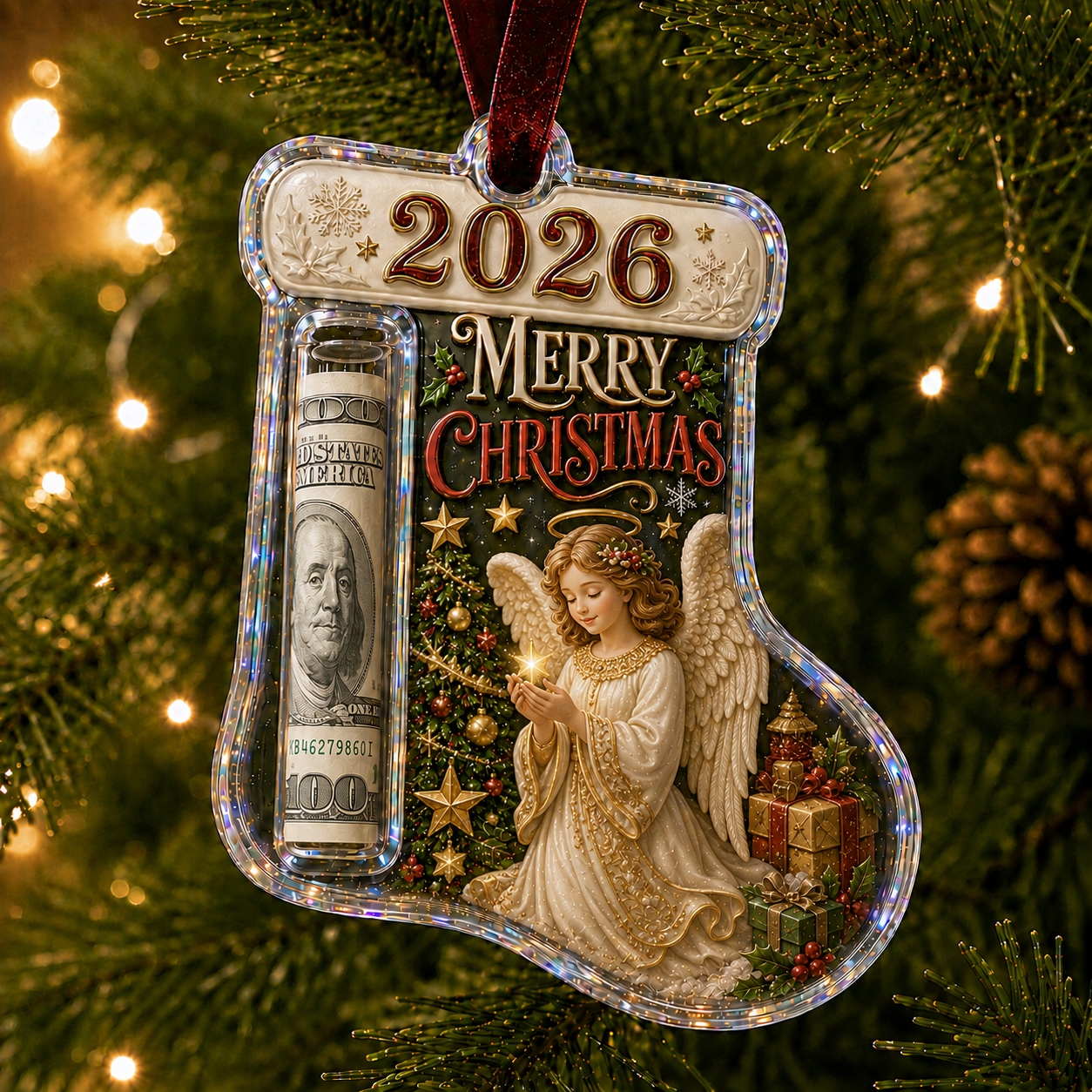🎅 2026 Christmas Gift 50% Off--Cash Clip Christmas Tree Ornament – Novelty Holiday Money Gift Clip | 9 Festive Styles