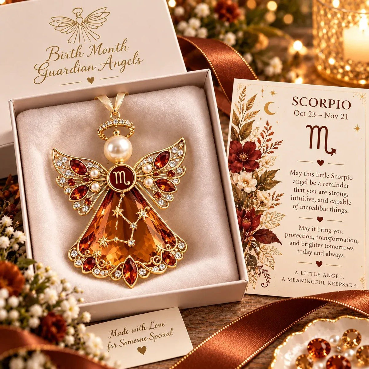 👼 Weihnachtliche Sternzeichen-Schutzengel-Erinnerungsstücke | 12 Sternzeichen mit juwelenfarbenen Designs & bedeutungsvollen Geschenkkarten ✨