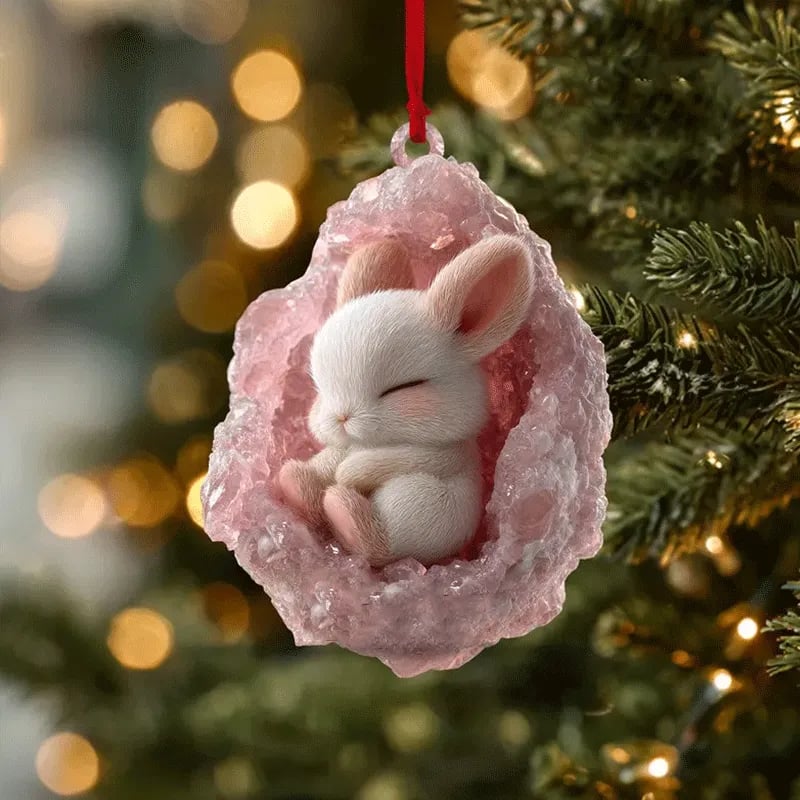 🎄Sleeping Woodland Animals Christmas Ornament