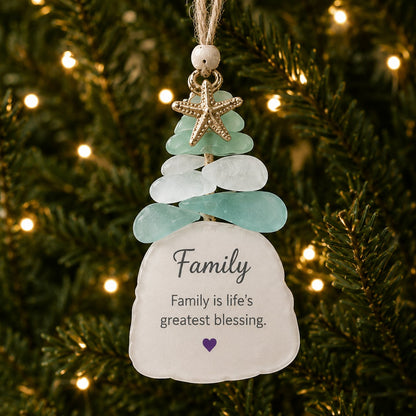 Ocean Blessings Sea Glass Christmas Ornaments