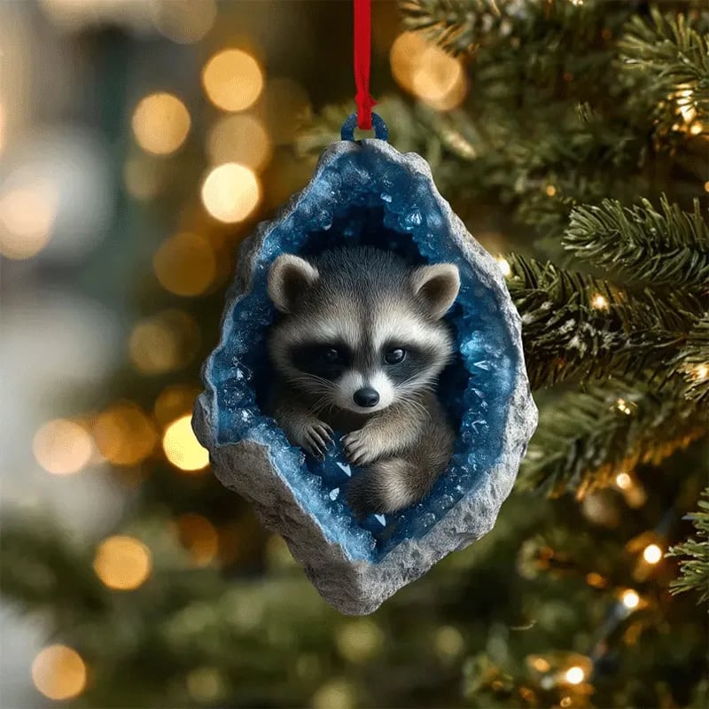 🎄Sleeping Woodland Animals Christmas Ornament