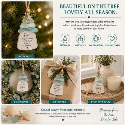Ocean Blessings Sea Glass Christmas Ornaments