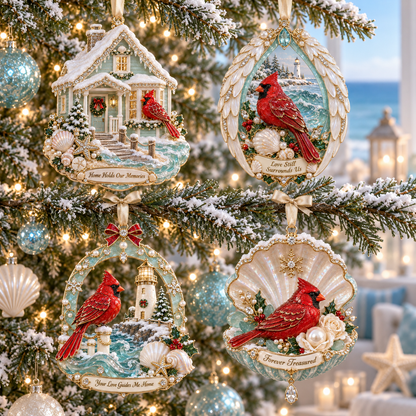 🎅🎅 2026 Christmas Gift 50% Off--Forever Treasured –  Coastal Cardinal Christmas Memorial Ornament Set