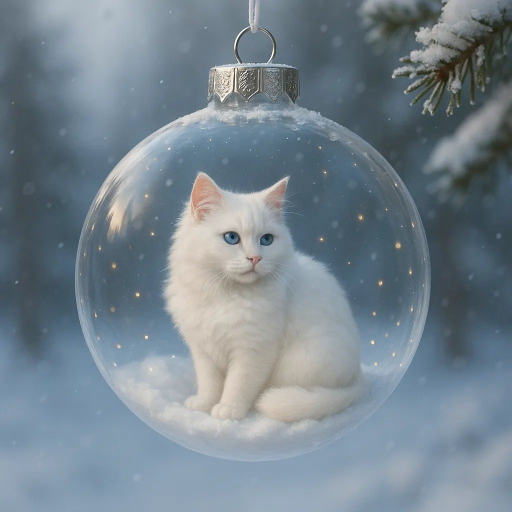 🔥Last Day 50% OFF - Cute Cat Christmas Glass Ornaments Collection