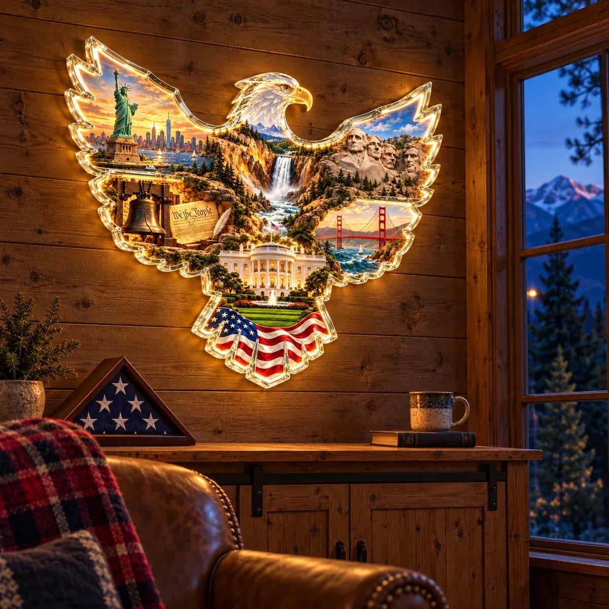 🦅American HeritageTM Lighted Eagle Wall Art ✨