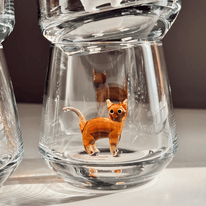 🐱🐱 Handmade Murano Glass Cat Wine Glass