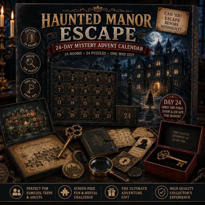 ⏳ Last Day 49% OFF – 🎁✨24-Day Mystery Adventure Advent Calendar Collection | 24 Clues, Hands-On Puzzles & One Final Reveal