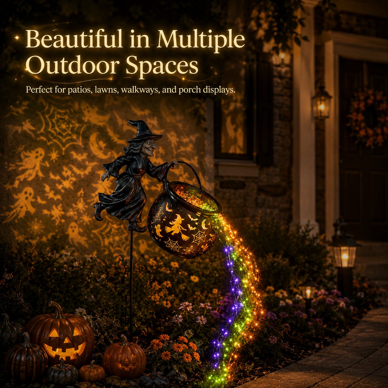 🧙‍♀️🧙‍♀️Halloween Witch Cauldron Garden Light