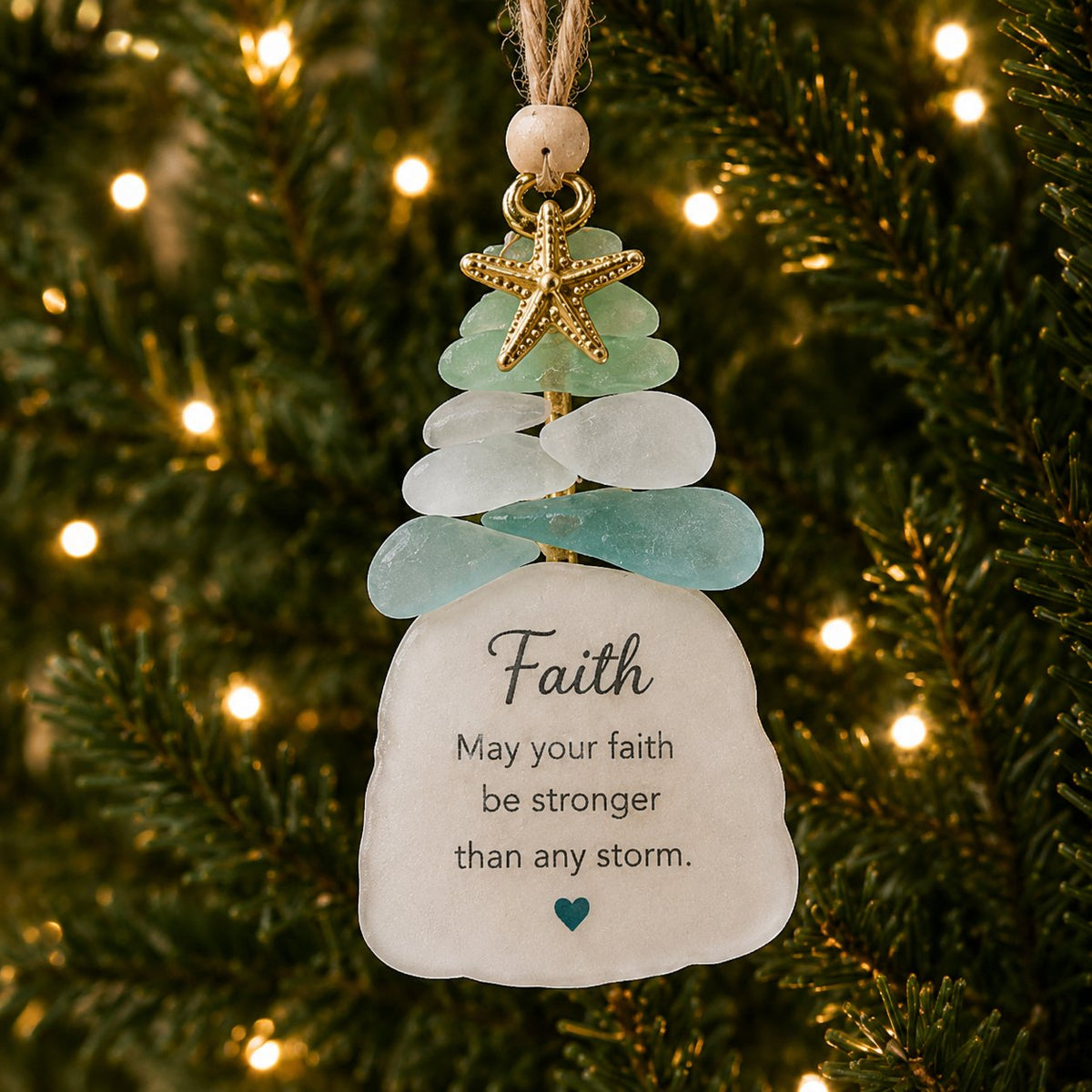 Ocean Blessings Sea Glass Christmas Ornaments