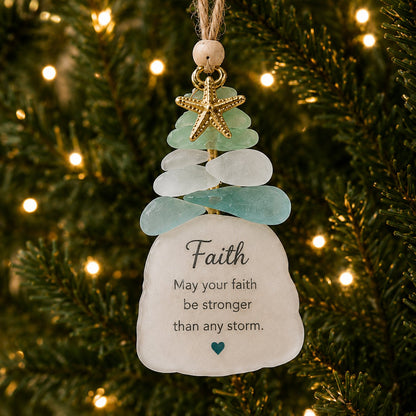 Ocean Blessings Sea Glass Christmas Ornaments