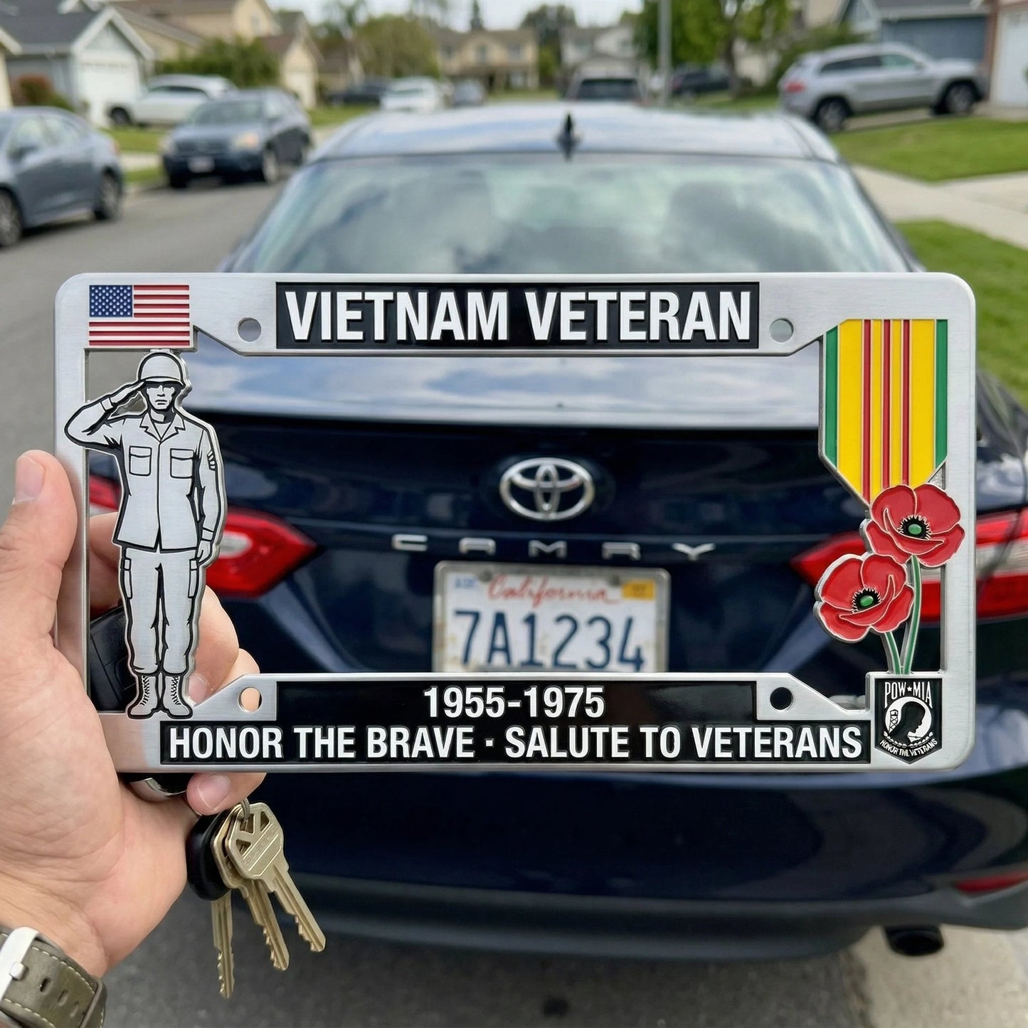 🚗🚗July 4th Gift Hot Sale--Vietnam Veteran Tribute License Plate Frame | Perfect for Front & Rear Use