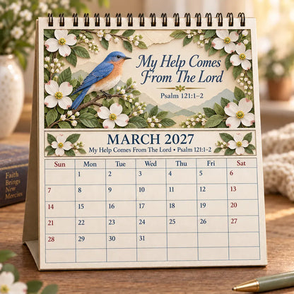 ✝️✝️ 3D Christian Calendar 2027 | 12 Scripture Designs with Nature Scenes, Birds & Flowers for Faith-Filled Homes & Meaningful Gifts 🎁
