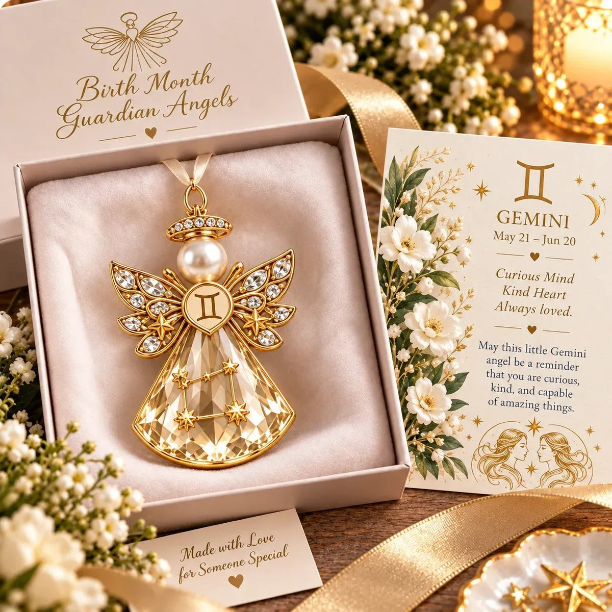 👼 Weihnachtliche Sternzeichen-Schutzengel-Erinnerungsstücke | 12 Sternzeichen mit juwelenfarbenen Designs & bedeutungsvollen Geschenkkarten ✨
