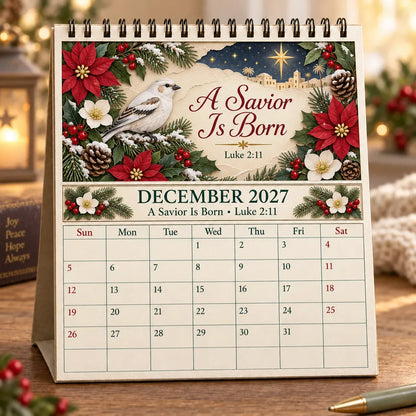 ✝️✝️ 3D Christian Calendar 2027 | 12 Scripture Designs with Nature Scenes, Birds & Flowers for Faith-Filled Homes & Meaningful Gifts 🎁
