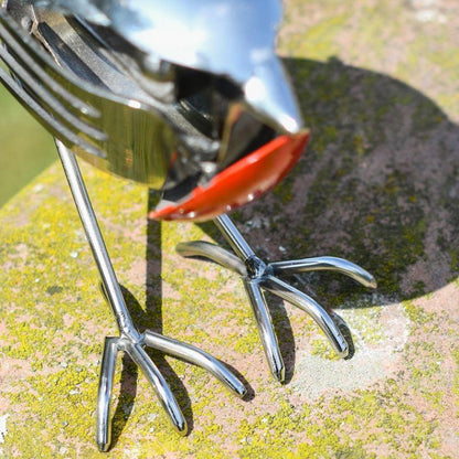 🐦 Recycled Cutlery Bird Sculpture – Handcrafted Metal Art