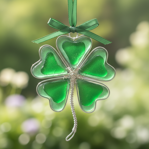 Sea Glass Five-Leaf Clover Ornament