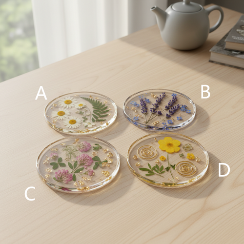 Pressed Flower Resin Coasters