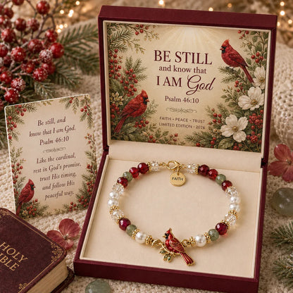 🎅🎅 2026 Christmas Gift 50% Off--✝️ Psalm 46:10 Faith Bracelet | Limited Edition 2026 Christian Jewelry with 7 Meaningful Nature Symbols, Gemstone-Style Beads & Scripture Gift Box 🤍
