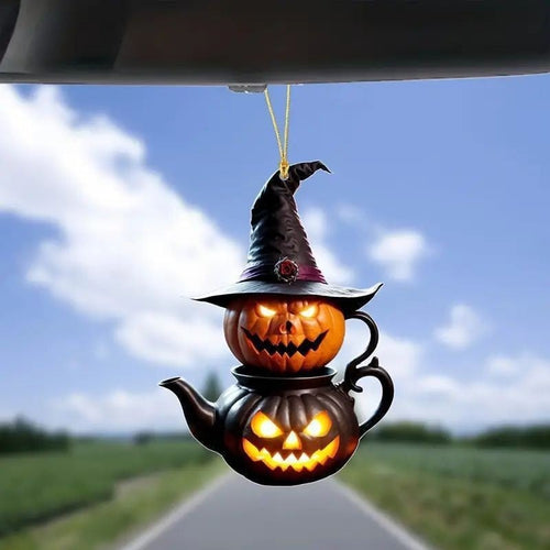 🎃 Halloween Pumpkin Teapot Ornament