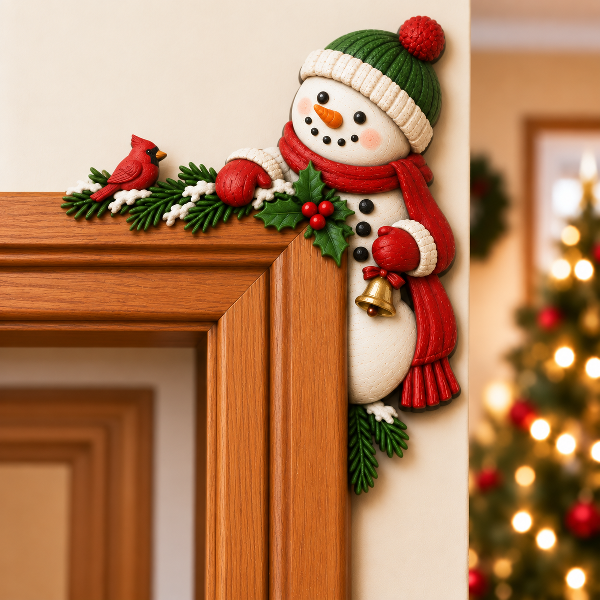 Christmas Peekaboo Door Frame Corner Decor
