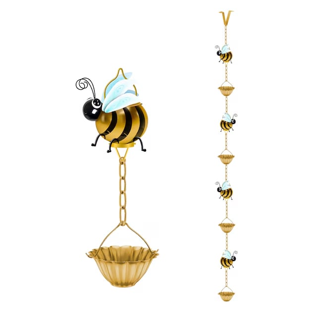 🐝🐝Whimsical Bee Rain Chain— Transforming Rainy Days into a Garden Spectacle