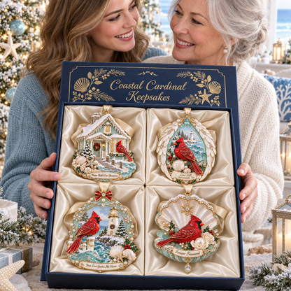 🎅🎅 2026 Christmas Gift 50% Off--Forever Treasured –  Coastal Cardinal Christmas Memorial Ornament Set