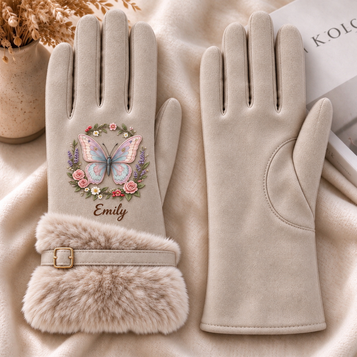 🌸 Personalized Nature Gloves for Women🧤💕