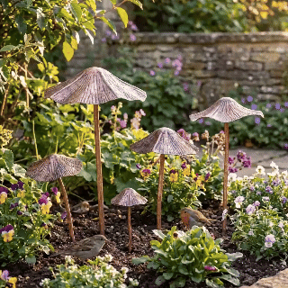 🔥Summer Hot Sale🍄Vintage Metal Mushroom Garden Stakes, Whimsical Outdoor Yard Decor